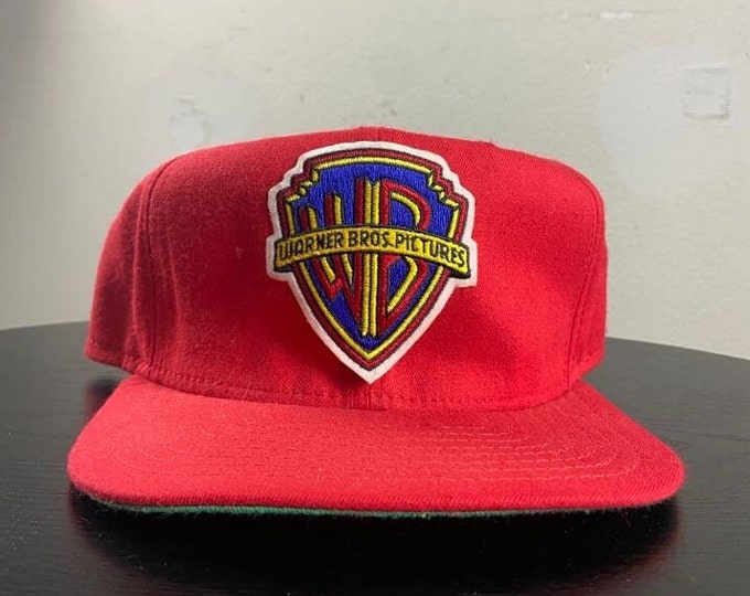 Vintage Warner Bros Pictures Snapback Hat New Era Made USA OSFA Film Entertainment Studio Looney Tunes DC Comics Classic Movies 1990s 90s