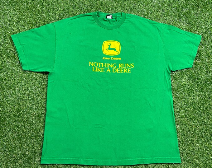 Vintage John Deere T Shirt Tee Size XXL 2XL Tractor Agricultural Manufacturer Landscaping 1990s 90s