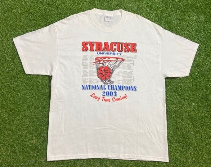 Vintage Syracuse University 2003 National Champions T Shirt Tee Size Xtra Large XL NCAA College Basketball New York NY 00s