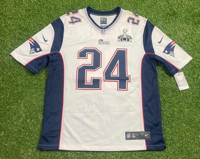 Vintage New England Patriots Darrelle Revis #24 Jersey Nike Size Large L NFL Football AFC Super Bowl Authentic Boston Massachusetts 00s