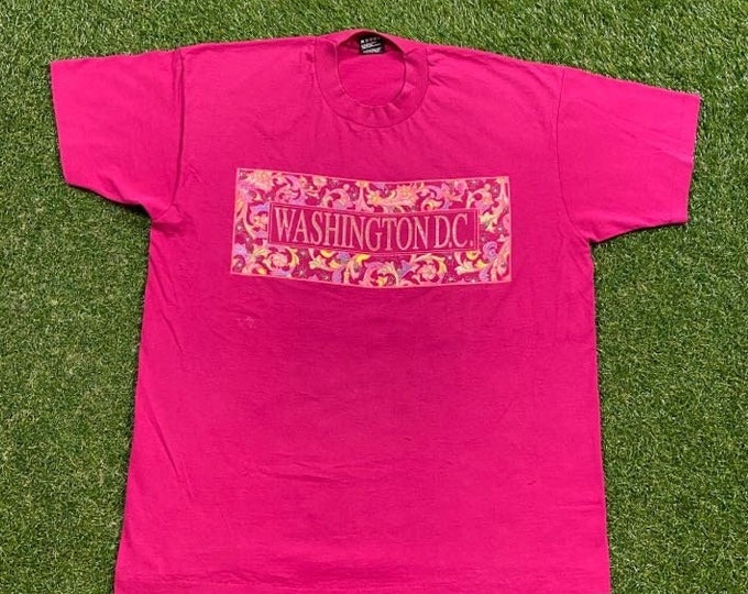 Vintage Washington DC T Shirt Tee Fruit of the Loom Made USA Size Xtra Large XL United States of America District of Columbia