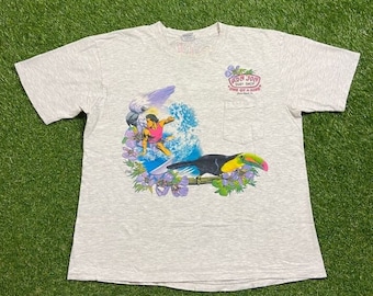 Vintage Ron Jon Surf Shop T Shirt Tee Made USA Size XXL 2XL Coco Beach Florida FL 1980s 80s Original Single