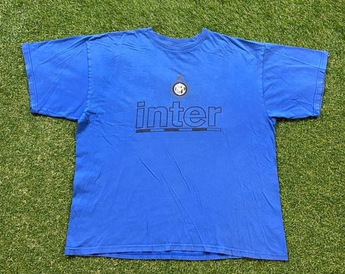 Vintage Inter Milan T Shirt Tee Jerzees Size Xtra Large XL Italy World Cup Soccer Football 1990's 90s MLS