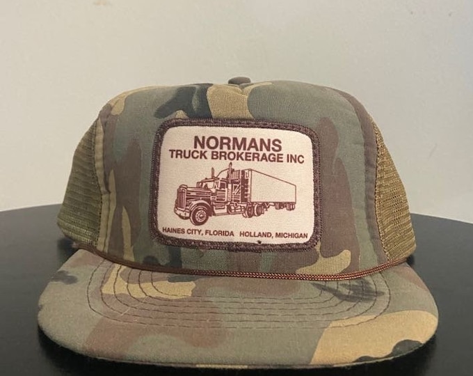 Vintage Norman's Truck Brokerage Snapback Hat Capital OSFA Holland Michigan Haines City Florida Truckers Shipping 1980s 80s