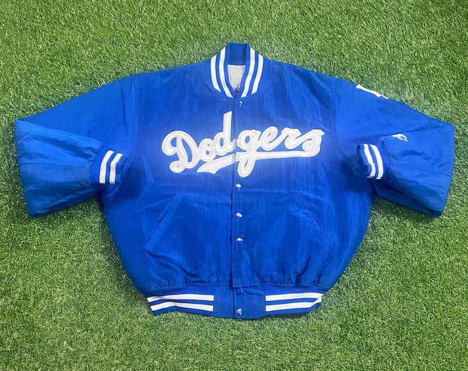 Vintage Los Angeles Dodgers Hideo Nomo Bomber Jacket Stater Made USA Size Medium M MLB Baseball La California 1990s 90s
