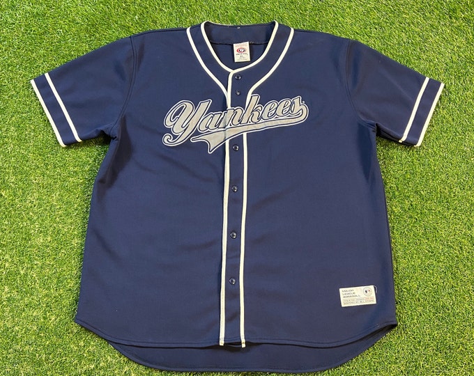 Vintage New York Yankees Baseball Jersey True Fan Size Xtra Large XL MLB Baseball American League Bronx Jeter 1990s Original