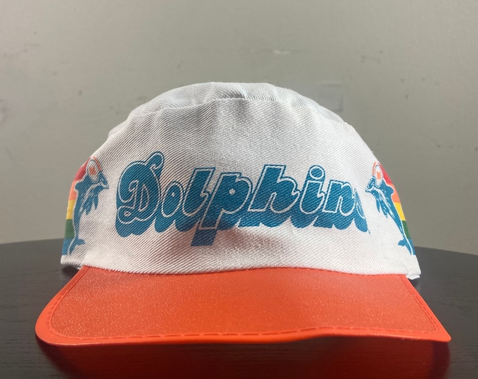 Vintage Miami Dolphins Hat Cap Size Medium NFL Football Florida Dan Marino 1990s 90s Painters Cap