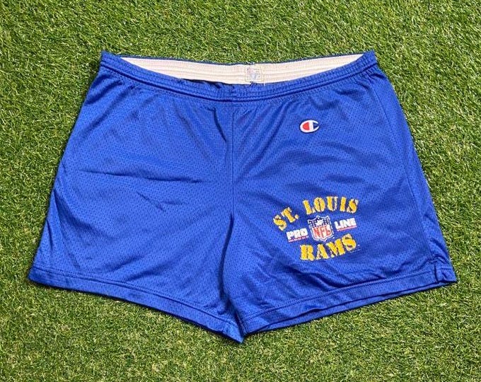 Vintage St Louis Rams Shorts Champion Made USA Size Medium M NFL Football Missouri Los Angeles 1990s 90s