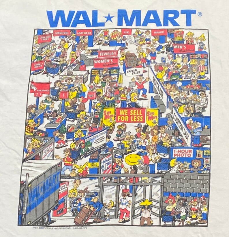 Vintage Wal Mart T Shirt Tee Hanes Made USA Size Medium M Cape Coral