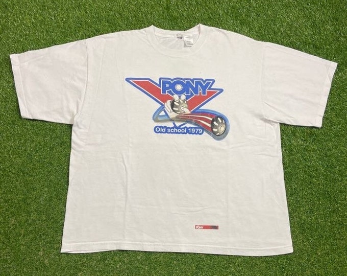 Vintage PONY T Shirt Tee Size 2XL XXL Converse Rare Sportswear Classic Sneakers Running Shoes 1970s 70s
