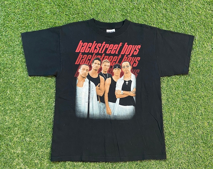 Vintage Backstreet Boys T Shirt Tee Tultex Size Youth Large Pop Music Boy Band Tour Merch 1990s 90s