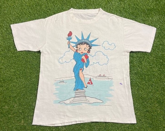 Vintage Betty Boop T Shirt Tee Size Xtra Large XL Cartoon Animation TV Show Pink Character Film Series 1990s 90s