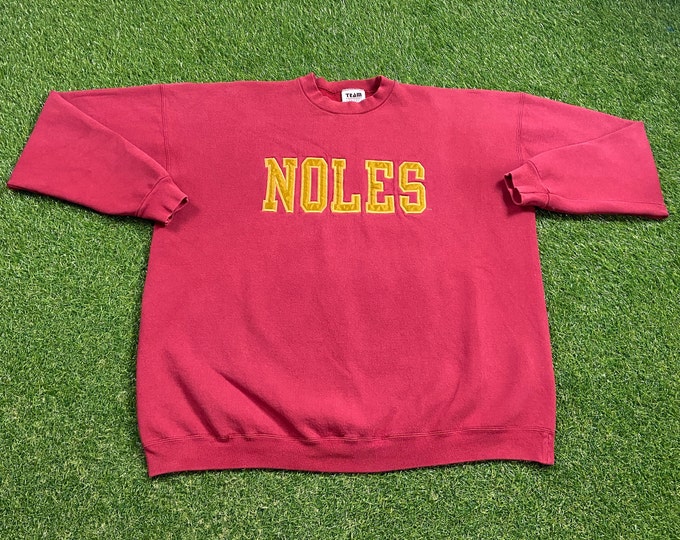 Vintage Florida State University Seminoles Crewneck Sweatshirt XXL 2XL NCAA College Football FSU Tallahassee 1990s 90s Pull Over Oversized