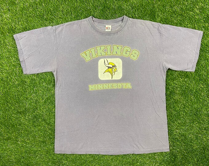 Vintage Minnesota Vikings T Shirt True Fan Size Xtra Large NFL Football Randy Moss 1990s 90s XL Faded Tee