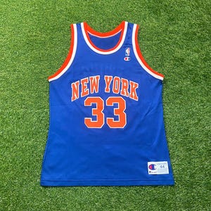 Vintage New York Knicks Patrick Ewing #33 Jersey Champion Made USA Size Large L NBA Basketball Madison Square Garden MSG 1990s 90s