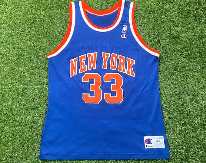 Vintage New York Knicks Patrick Ewing #33 Jersey Champion Made USA Size Large L NBA Basketball Madison Square Garden MSG 1990s 90s