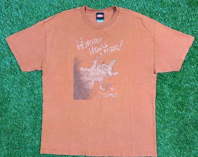 Vintage Horton Hears Who T Shirt Tee Size Xtra Large XL Dr Seuss Classic Childrens Cartoon Story Dr Seuss 1990s 90s