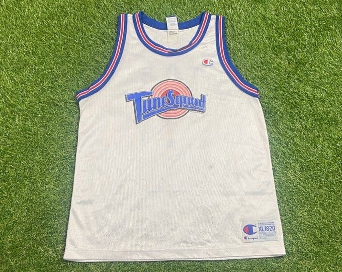 Vintage Space Jam Looney Tunes Taz Basketball Jersey Champion Size Youth XL Cartoon Tazmanian Devil Warner Bros Bugs Bunny Michael Jordan