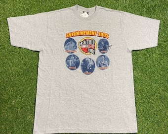 Vintage Basketball Hall of Fame 2002 T Shirt Tee Size Xtra Large XL NBA NCAA College Basketball Magic Johnson 00s