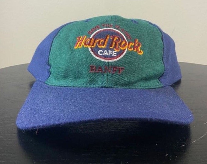 Vintage Hard Rock Cafe Banff Snapback Hat OSFA Alberta Canada Classic 1990s 90s