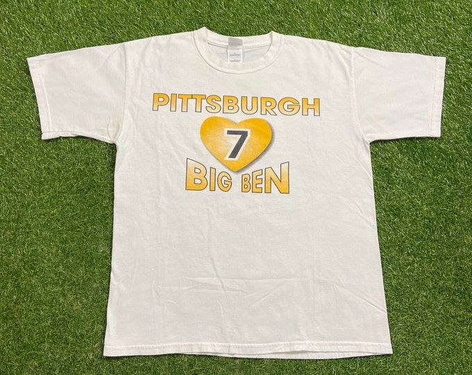 Vintage Pittsburgh Steelers T Shirt Tee Size Large L Pennsylvania NFL Football Ben Big Ben Roethlisberger 00s