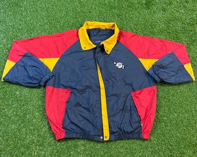 Vintage Jimmy Johnson #48 Windbreaker Jacket Swingster Size Xtra Large XL NASCAR All Over Racing Daytona 500 Light Rain Coat 1990s 90s