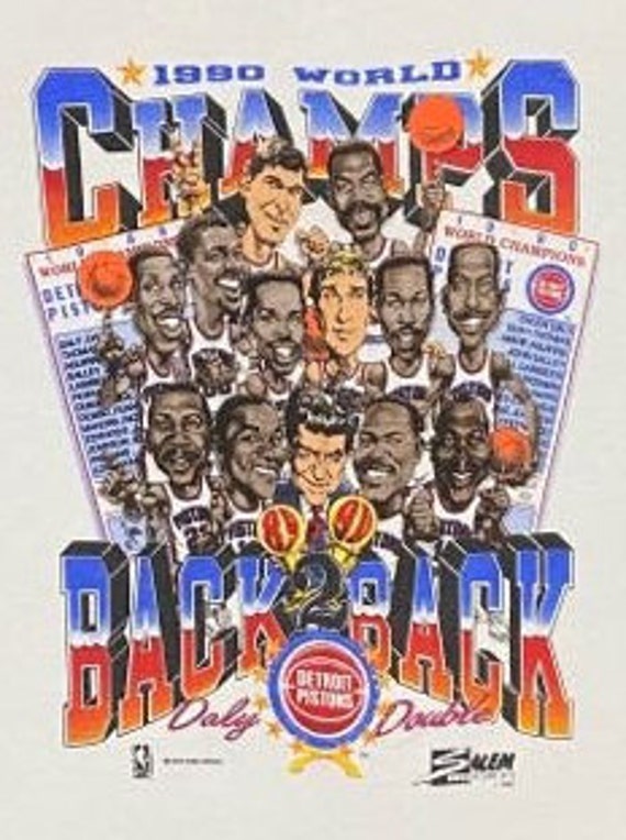 Vintage Detroit Pistons Back to Back Champions T Shir… Gem