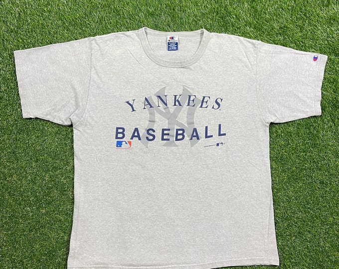 Vintage New York Yankees T Shirt Tee Champion Size Xtra Large XL 90s MLB Baseball Bronx 1990s Classic Stadium Sports Jeter