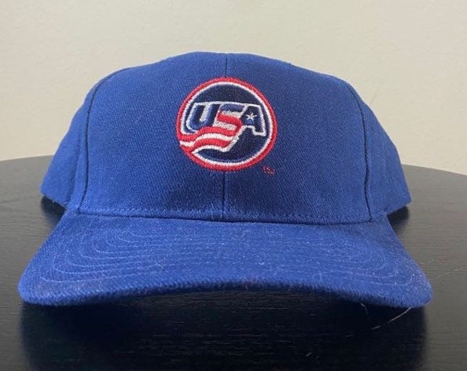 Vintage US Olympic Snapback Hat Nike OSFA Olympics Dream Team Classic Headwear Sportswear Cap 1990s 90s