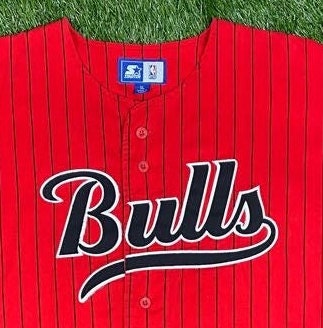 Vintage Starter Chicago Bulls Baseball Jersey Sz XL