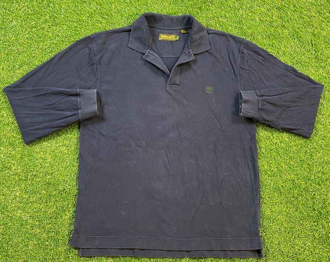 Vintage Timberland Polo Sweatshirt Size Large L Classic Outdoor Wear Winter Clothes Timbs 1990s 90s