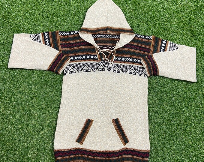 Vintage Custom Hoodie Sweater Size Small S Classic Hippie Wear Pull Over
