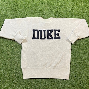 Vintage Duke University Crewneck Sweatshirt Made USA Size Large L NCAA College Basketball Blue Devils 1990s North Carolina Pull Over