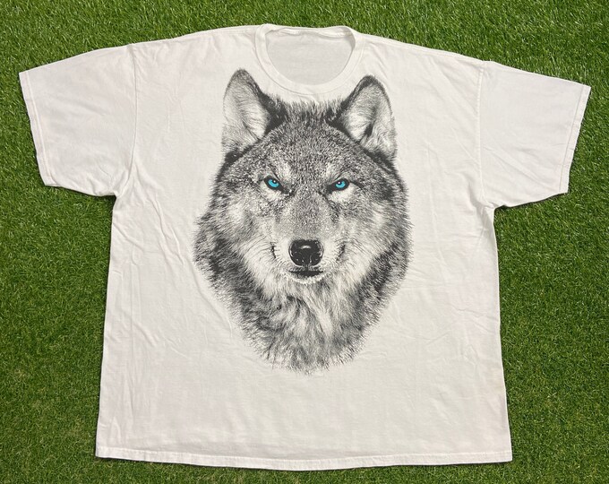 Vintage Wolf T Shirt Tee Size XXL 2XL Wolf Pack Wolves Spirit Animal Wildlife Habitat Environment 1990s 90s