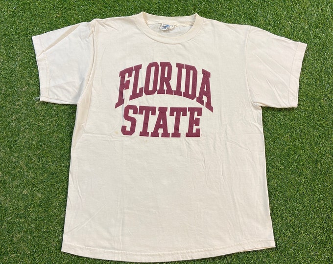 Vintage Florida State University Seminoles T Shirt Tee Global Basics Size Large L NCAA College Football FSU Tribe Sports 1990s 90s