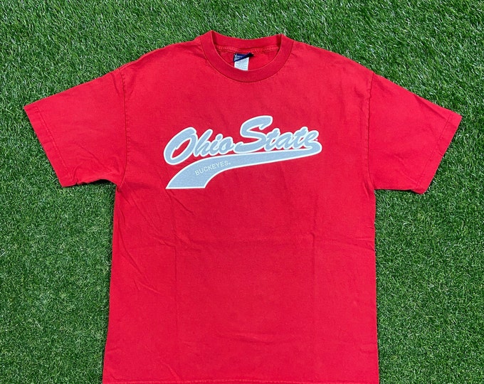 Vintage Ohio State University T Shirt Tee Champs Size Medium M Cleveland NCAA College Buckeyes Classic Football Basketball 1990s