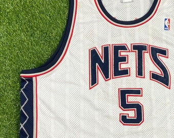 Vintage New Jersey Nets Jason Kidd #5 Jersey Reebok Size 56 NBA