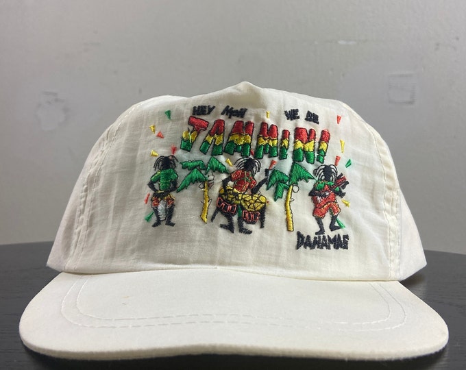 Vintage Bahamas Snapback Hat OSFA Island Palm Trees Tropical Beach Caribbean 1990s 90s