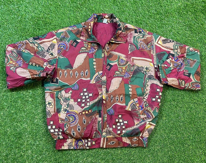 Vintage Coaco Jacket Size Large L Quality Great Fit Classic Artsy Fashion 1980s 80s Silk