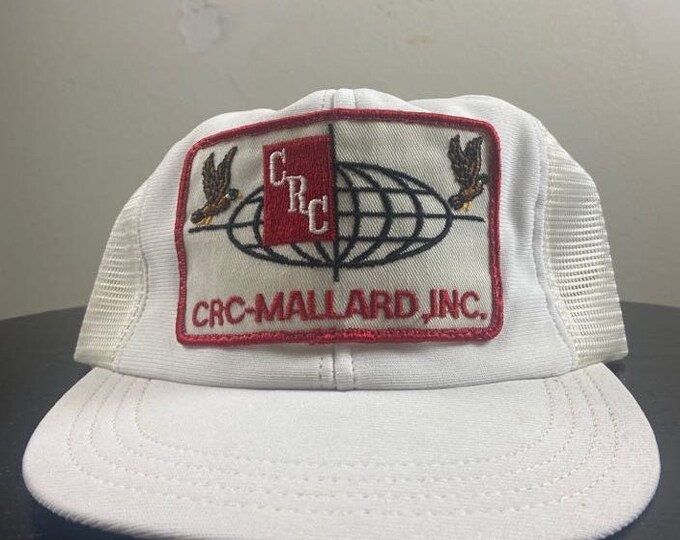 Vintage CRC Mallard Inc Snapback Hat Made USA Size Small / Medium Classic Trucker Hat Rare Cap Funny 1980s 80s
