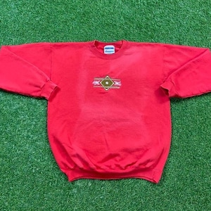 Vintage Baseball Crewneck Sweatshirt Hanes Size Medium M MLB Cooperstown 1990s 90s Pull Over Oversized