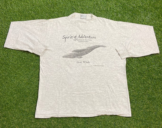 Vintage Gray Whale Long Sleeve Shirt Made Size Large L Marine Mammals Sea Life Sea World Planet Ocean 1990s 90s