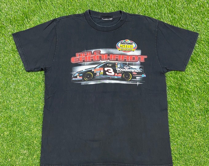 Vintage Dale Earnhardt 3 T Shirt Tee Size Small S NASCAR Winston Cup GM Goodwrench Service 1990s 90s All Over Racing Faded