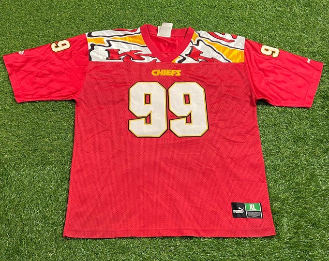 Vintage Kansas City Chiefs #99 Jersey Puma Size Xtra Large XL NFL Football KC Missouri Mahomes 00s