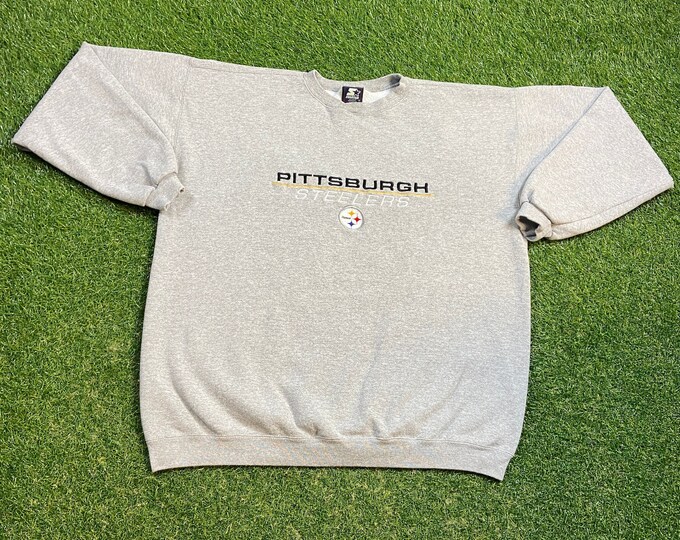 Vintage Pittsburgh Steelers Crewneck Sweatshirt Starter Made USA Size Xtra Large XL NFL Football Pennsylvania 1990s 90s Pull Over Oversized