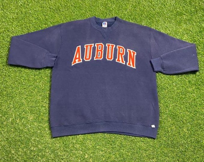 Vintage Auburn University Tigers Crewneck Sweatshirt Made USA Size Xtra Large XL Retro Alabama Sec War Eagle 1990s 90s Pull Over Oversized
