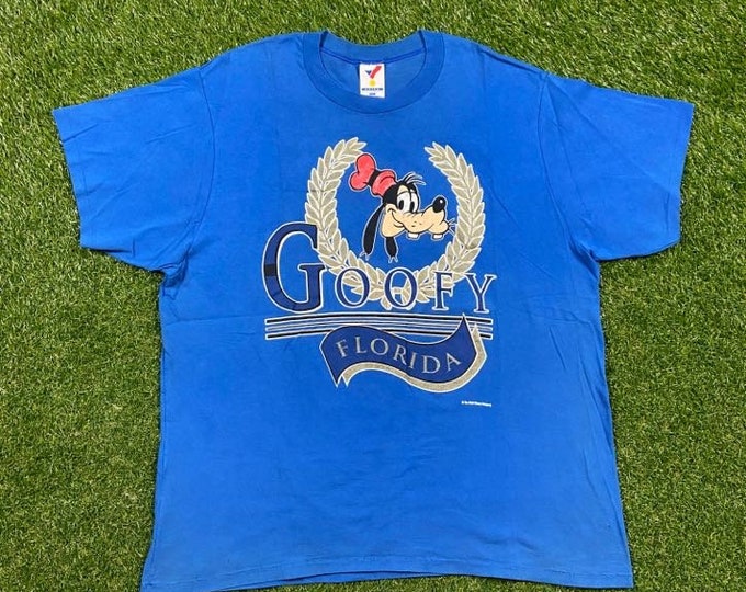 Vintage Goofy T Shirt Tee Artex Made USA Size XXL 2XL Walt Disney World Magic Kingdom Disneyland Mickey Mouse 1990s 90s Oversized