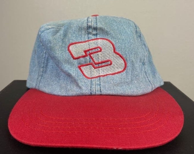 Vintage Dale Earnhardt 3 Strap Back Hat Imperial Headwear NASCAR Racing Daytona 500 1990s 90s