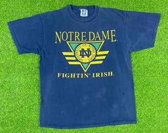 Vintage University of Notre Dame T Shirt Tee Ebert Made USA Xtra Large Fighting Irish 1990s 90s NCAA College Football Classic XL