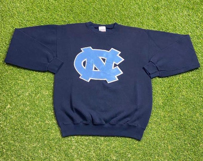 Vintage University of North Carolina Tar Heels Crewneck Sweatshirt Made USA Size Medium M UNC NCAA College Basketball Pull Over Oversized